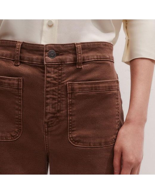 ME+EM Brown Patch Front Subtle Flare Jean