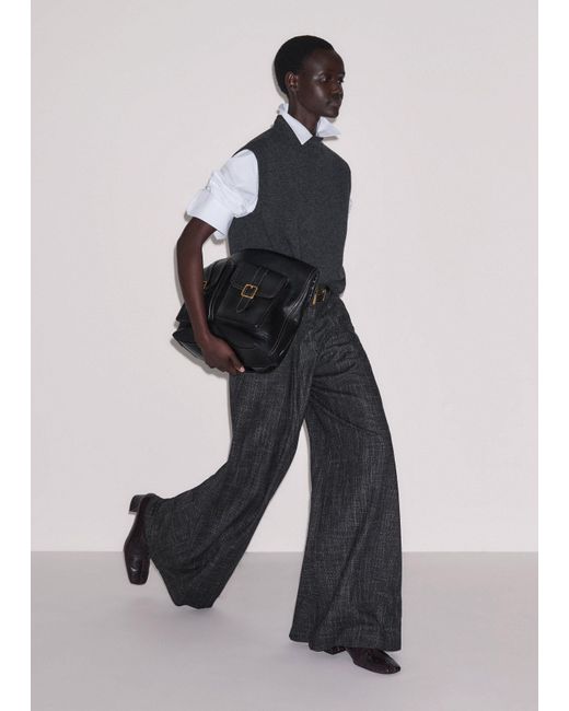 ME+EM Black Very Wide-Leg Pant