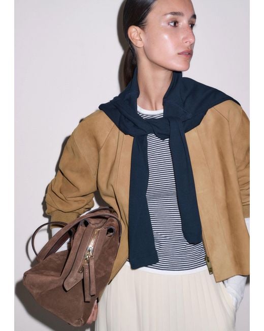 ME+EM Gray Micro Stripe Double Layer Top-Soft