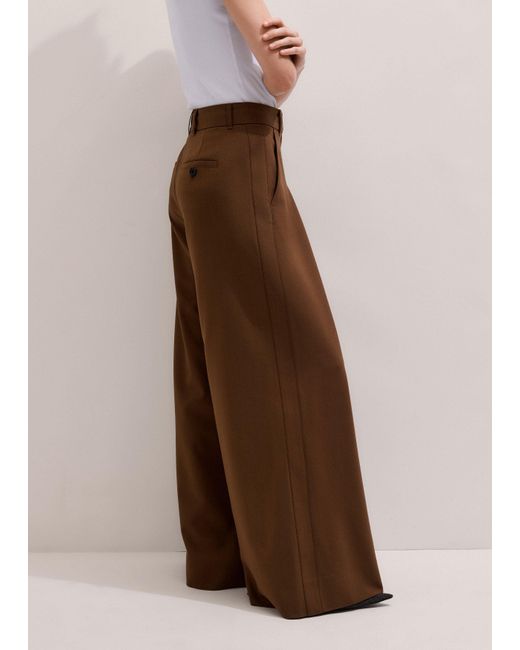 ME+EM Brown Ultimate Wide Pleat Front Trouser