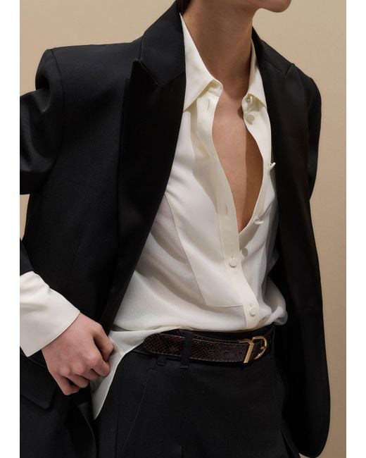 ME+EM Natural Evening Sheer Silk Blouse