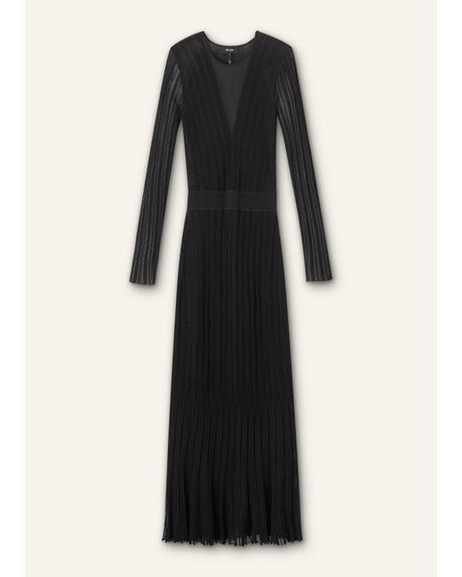 ME+EM Black Conceal + Reveal Metallic Maxi Dress