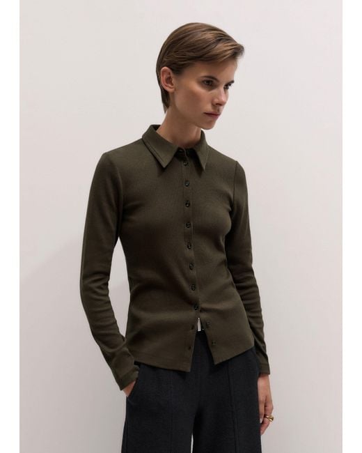 ME+EM Green Ultimate Rib Shirt Rich