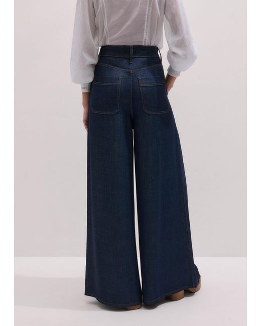 ME+EM Blue Very Wide-Leg Denim Wash