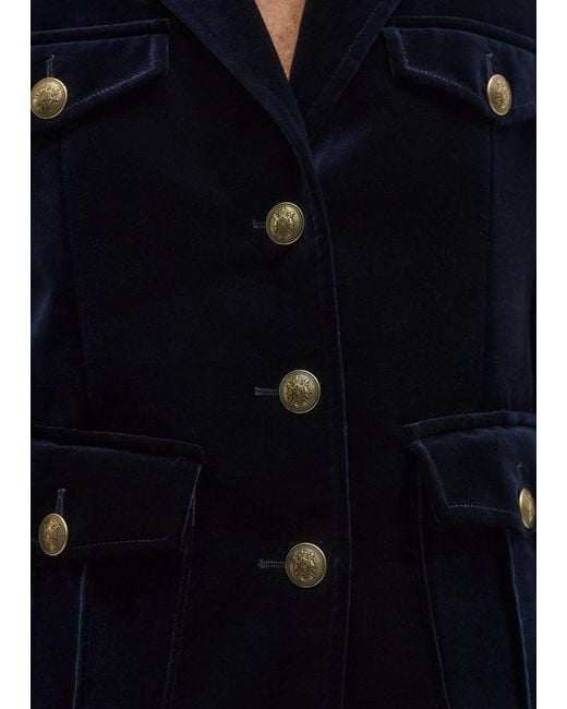ME+EM Blue Velvet Evening Jacket