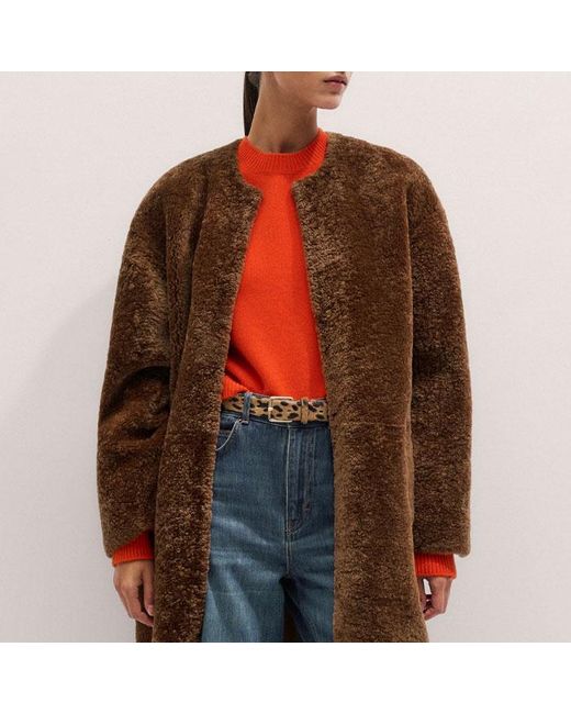 ME+EM Multicolor Shearling Coat