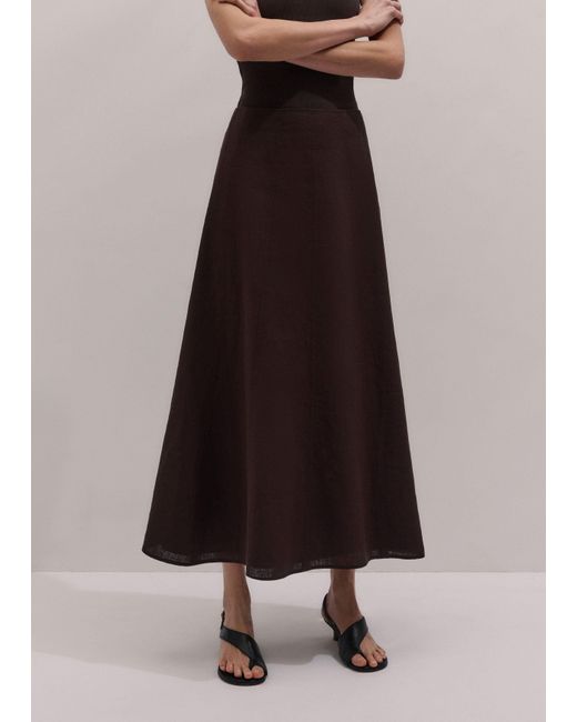 ME+EM Multicolor Crease-Less Linen Panelled Maxi Skirt