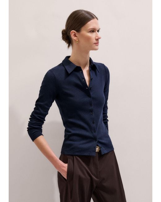 ME+EM Blue Ultimate Rib Shirt