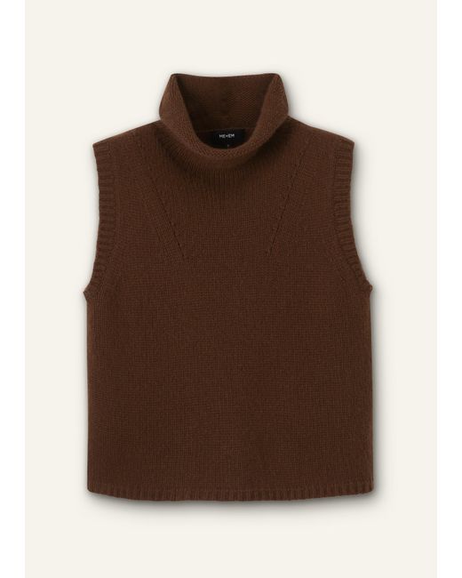 ME+EM Brown Crop Sweater Vest