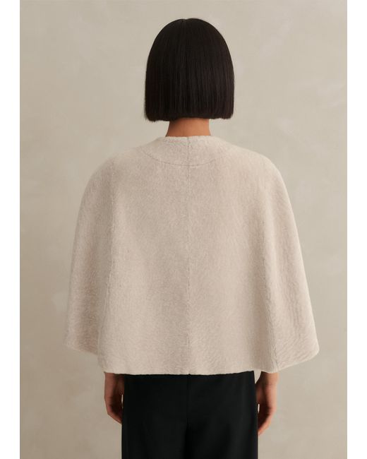 ME+EM Natural Luxe Shearling Cape