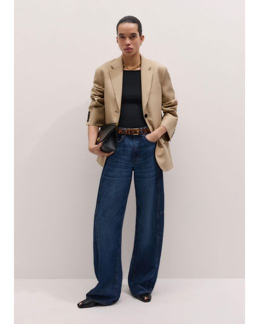 ME+EM Blue Exaggerated Tapered Jean Authentic Dark Wash