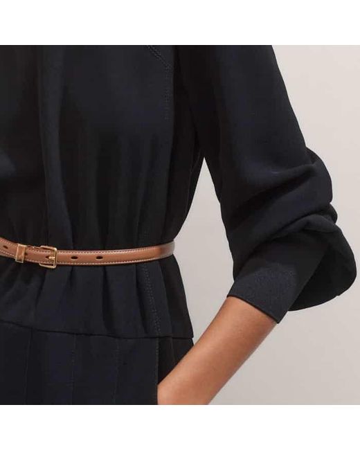 ME+EM Black Modern Twill Pleated Maxi Dress