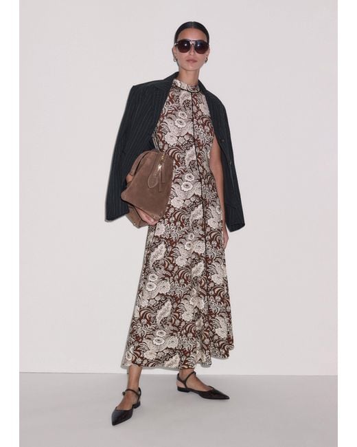 ME+EM Multicolor Elaborate Botanical Print Short Sleeve Maxi Dress