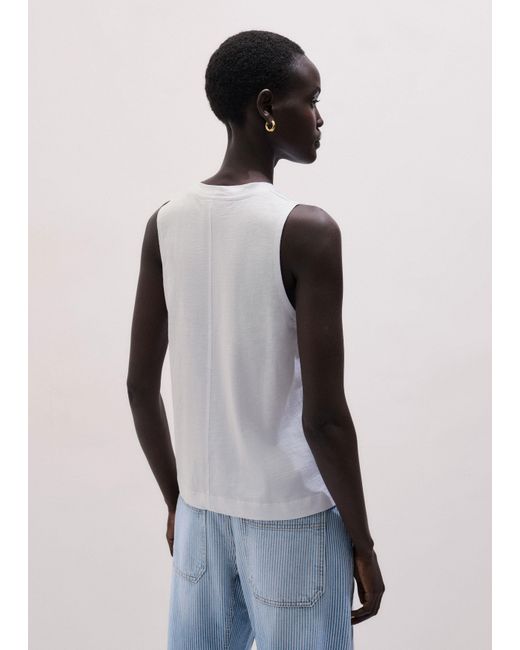 ME+EM White Racer Back Swing Top