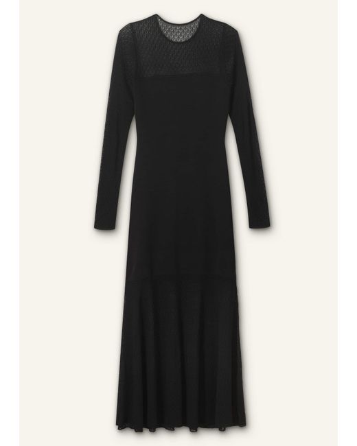 ME+EM Black Lace Stitch Evening Maxi Dress
