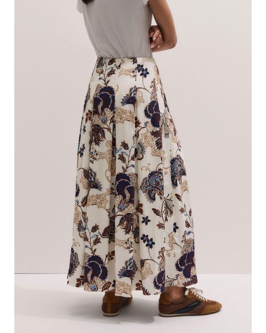ME+EM White Grand Paisley Print Maxi Skirt