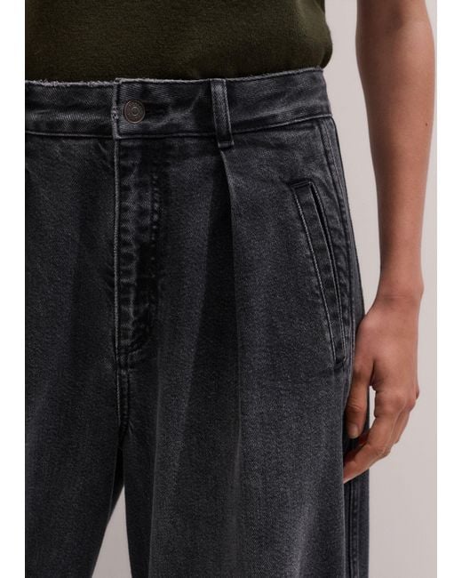 ME+EM Black Pleated Barrel Jean