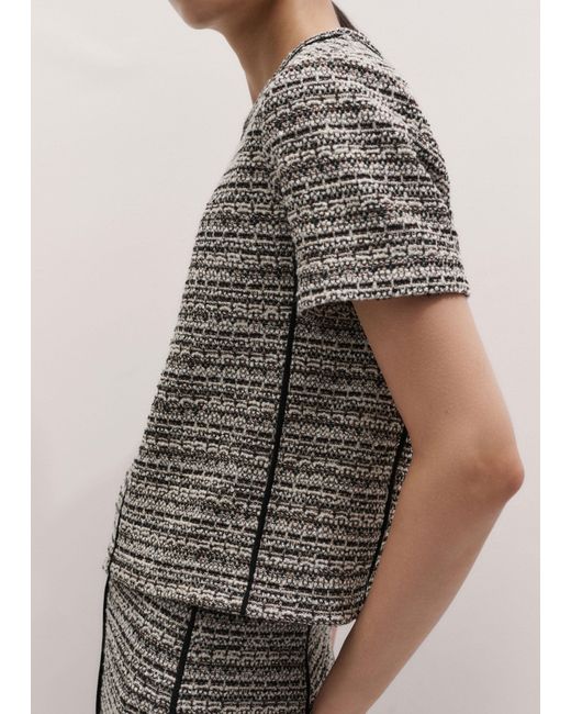 ME+EM Gray Soft Tweed Tee