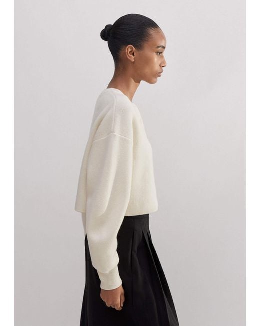 ME+EM Natural Dramatic Sleeve Crop Knit Jacket