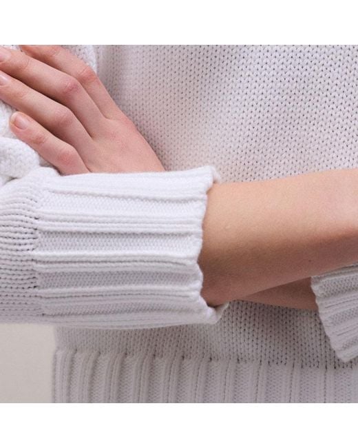 ME+EM White Chunky Cotton Straight Crop Jumper