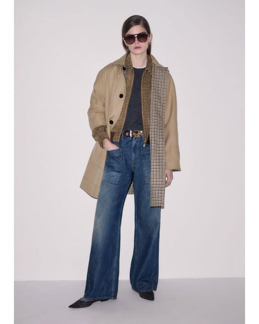 ME+EM Blue Super Soft Houndstooth Bomber