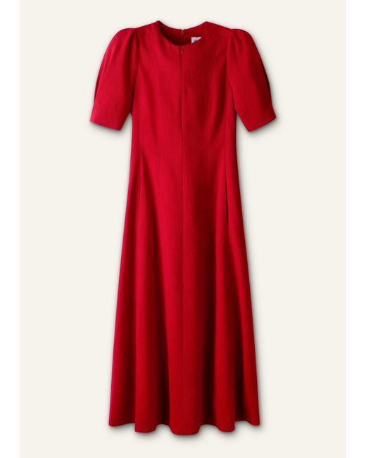 ME+EM Red Panelled Fit And Flare Maxi Dress Ruby