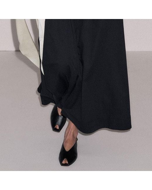 ME+EM Black Cotton A Line Maxi Skirt + Belt