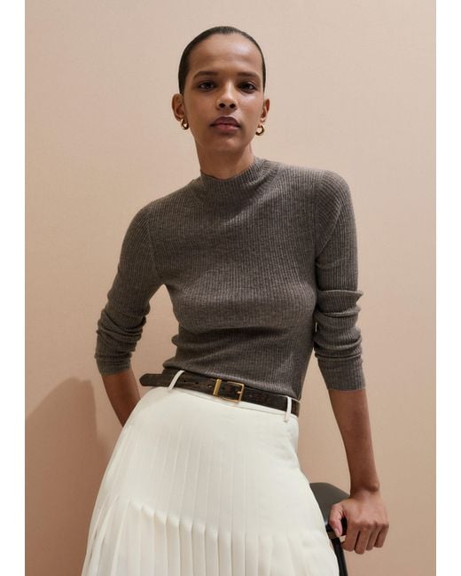 ME+EM Gray Barely There Sweater