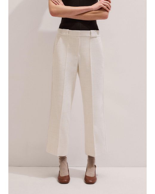 ME+EM White Straight Crop Pant