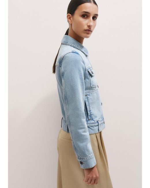 ME+EM Blue Shrunken Denim Jacket