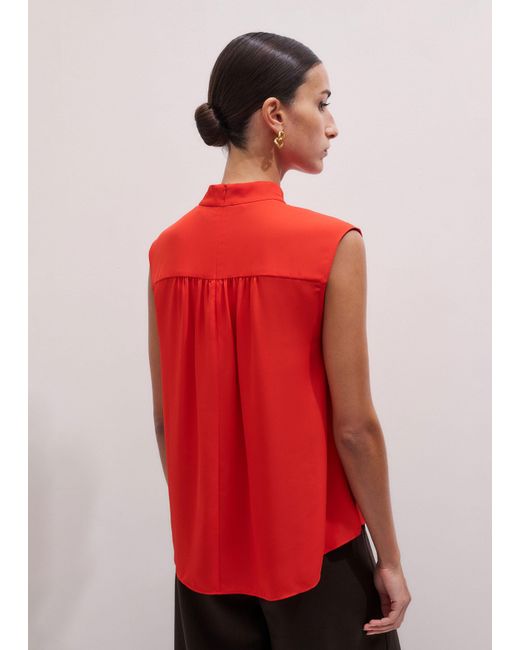 ME+EM Red Silk Top + Tie