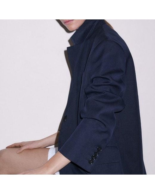 ME+EM Blue Intelligently Oversized Jacket