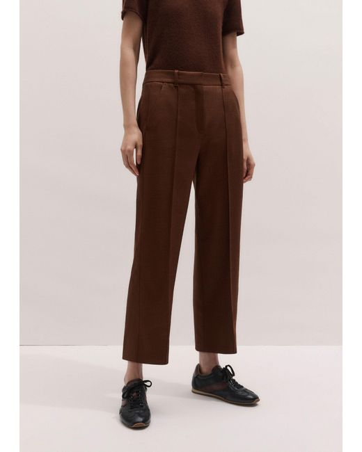 ME+EM Brown Straight Crop Trouser