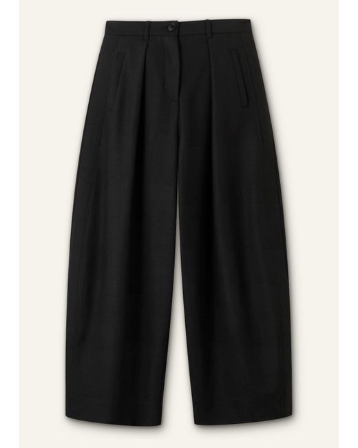 ME+EM Black Crease-Less Barrel Leg Trouser