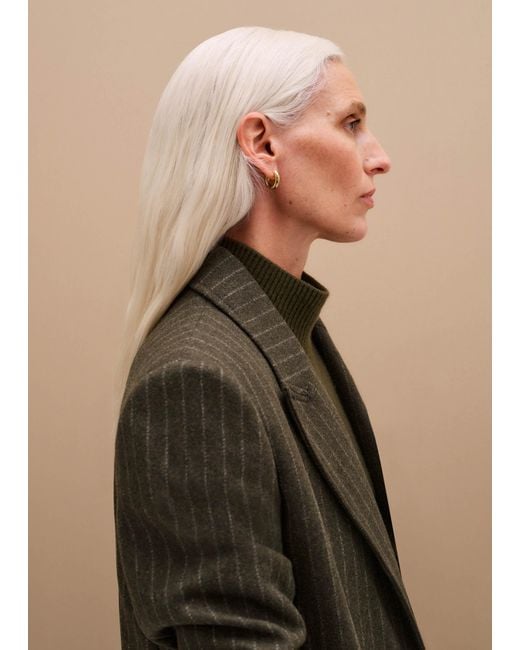ME+EM Green Town To Country Relaxed Pinstripe Blazer