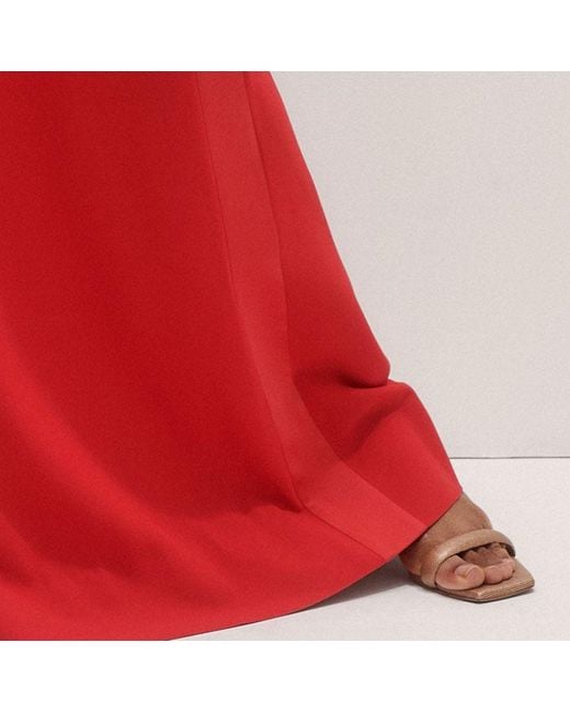 ME+EM Red Wide Leg Jumpsuit + Silk Top