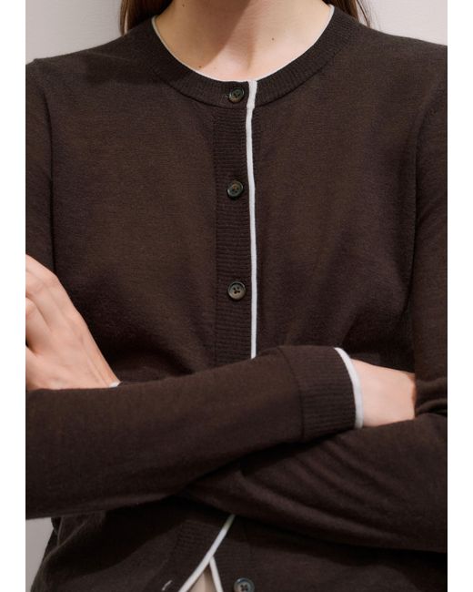 ME+EM Multicolor Barely There Contrast Slim Cardigan