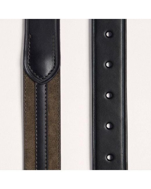 ME+EM Black Stripe Leather Belt