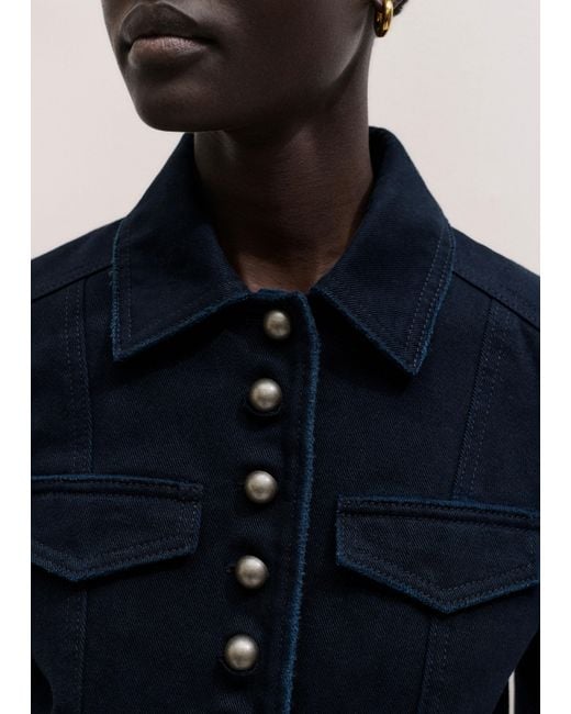 ME+EM Blue Short Military Jacket