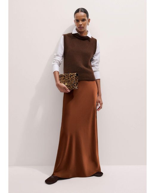 ME+EM Brown Crop Sweater Vest