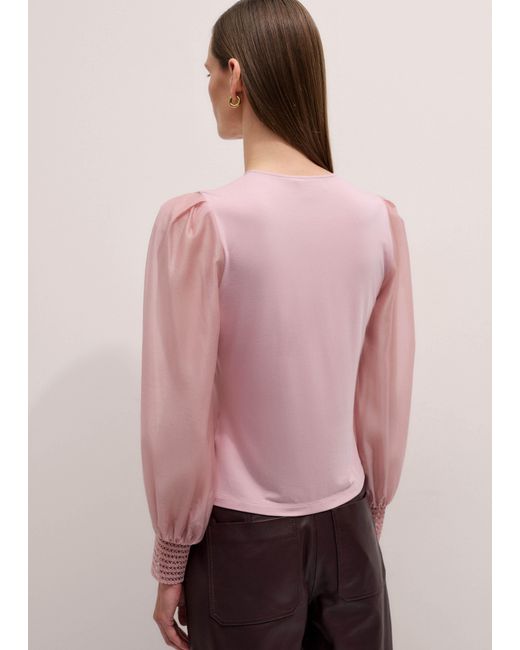 ME+EM Pink Feature Cuff Layering Blouse