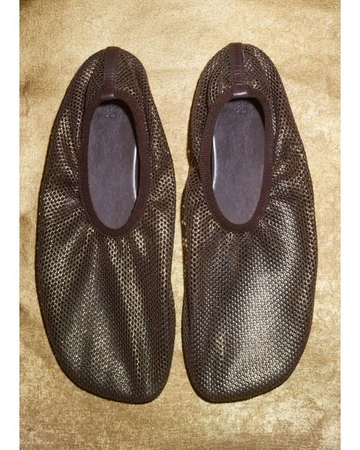 ME+EM Brown Asymmetric Mesh Slipper