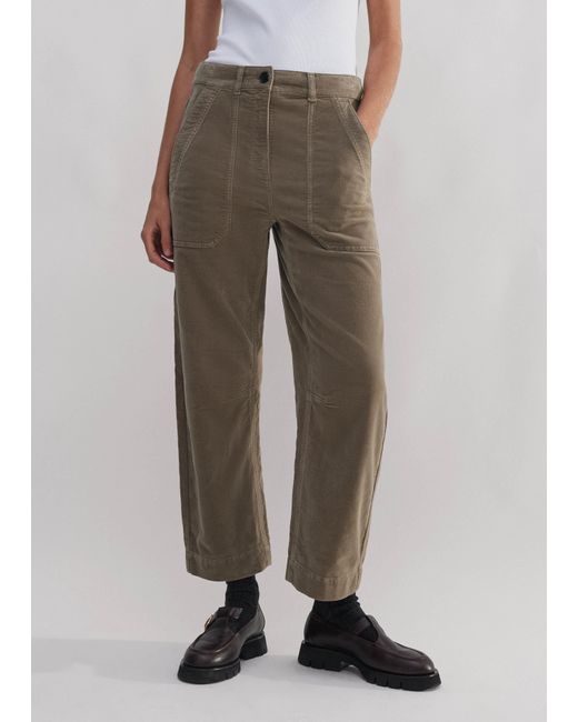 ME+EM Natural Washed Velvet Engineered-Leg Pant