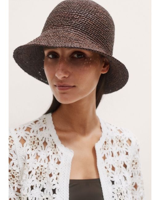 ME+EM Brown Raffia Hat