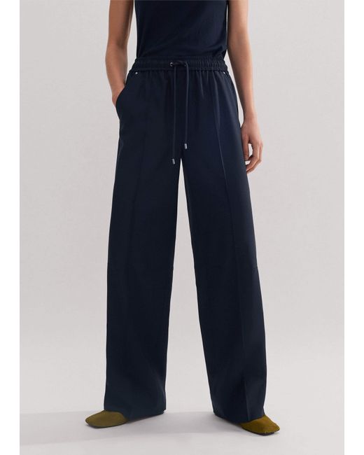 ME+EM Blue Fine Wool Tailored Track Pant