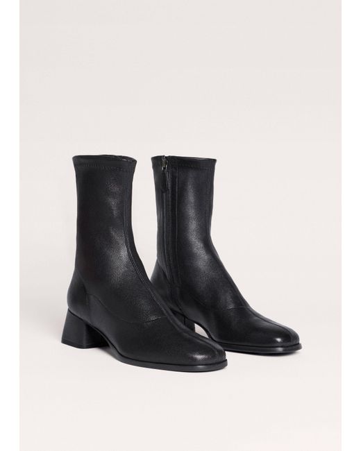 ME+EM Black Low Block High Ankle Stretch Boot