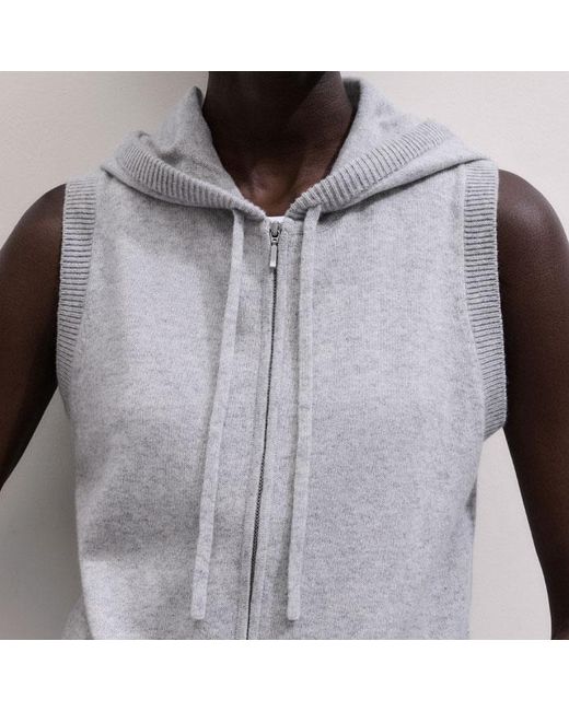 ME+EM Gray Sleeveless Zip Hoodie