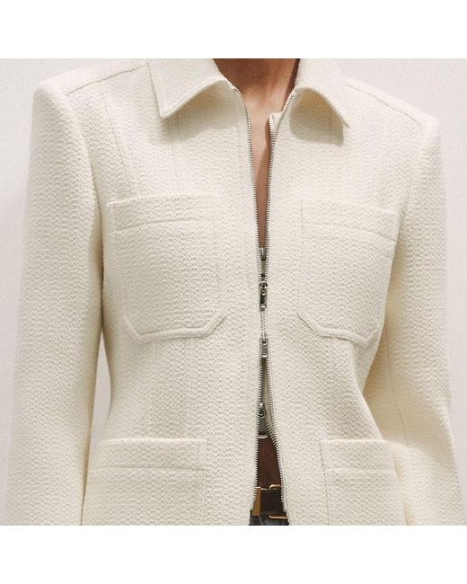 ME+EM Natural The Zip Front Contoured Layering Jacket
