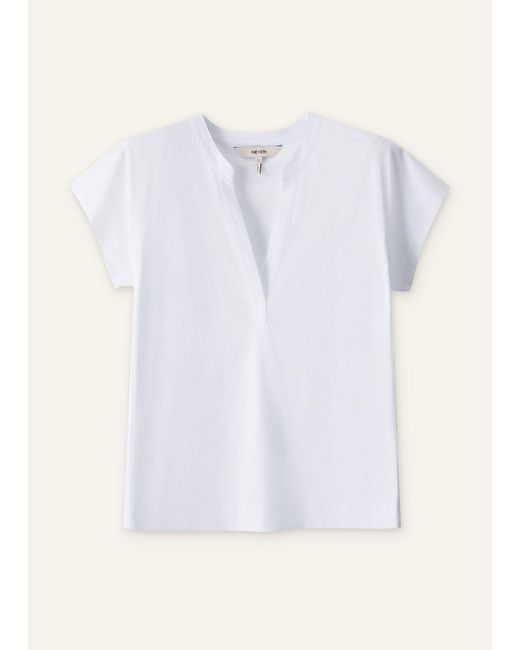 ME+EM Blue Open Placket Swing Top