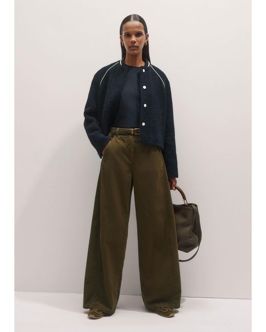 ME+EM Green Cord Super Soft Wide Engineered Trouser